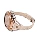 Glebo Leather Band Compatible with Samsung Galaxy Watch 42mm/Active 40mm /Active 2 40mm 44mm for Women,20mm Genuine Vintage Leather Strap Replacement Wristband for Samsung Gear S2 Classic (Rose Gold)
