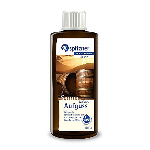 Spitzner Saunaaufguss Whiskey holzig-erdig 190 ml – Wellness Sauna mit maskulinem Saunaduft zur Entspannung von Körper und Geist, natürliche Saunaöle