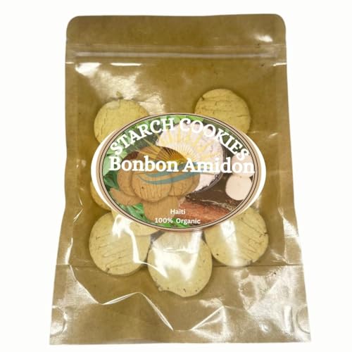 PREMICES STARCH COOKIES - Starch Candies - Bonbon Amidon 100% Organic - Haitian Cookies - Cookies for All Occasions - Traditional Handmade Snacks, pack 10 ct (Pack of 1)