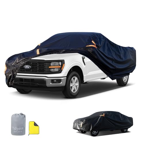 Image of Truck Cover Waterproof All Weather,Outdoor Car Cover Sun Uv Rain Protection,Universal Fit for Chevy Silverado Dodge Ram 1500 Ford F150,Maverick,Fit Truck-Length 233 inch to 245 inch