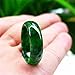 Oligage Natural Myanmar Jade Green Jadeite Ring - Handmade Jade Ring for Men & Women (Size 8.5)