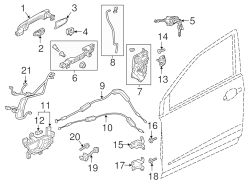 Image of Power Door Lock Actuator with Latch Aeembly, Fits for 2017-2022 Honda CR-V & 2018-2024 Odyssey Front Left /Driver's Door, Replace OEM 72150-TLA-A01, 72165-C