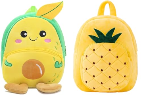 Image of blue tree Cute Boy's and Girl's Plush Bag Medium Quality Full Embroidery Designs Mini Travel Backpack Mango (Mango-Pineapple)