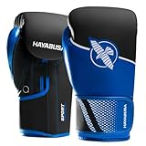 Hayabusa Sport Boxing Gloves for Men and Women – Dual-Splinted Wrist Support, Multi-Density Foam Padding, Contoured Fit – Ideal for Boxing, Kickboxing, and Muay Thai Training - Blue/White, 16oz
