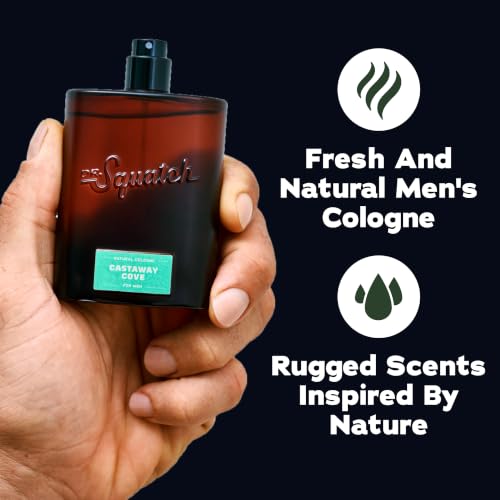 Image of Dr. Squatch Natural Cologne for Men - Bergamot, Lavender, and Vanilla Fragrance Inspired by Coconut Castaway - Sustainably-Sourced Ingredients - Castaway Cove Cologne (1.7 fl oz)