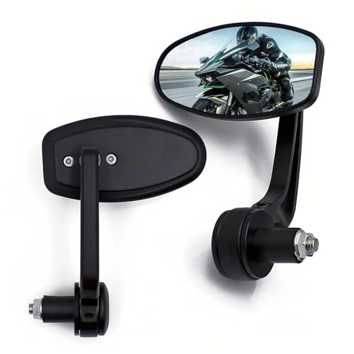 YUJYGAO Rétroviseurs de Guidon de Moto 7/8 22mm Rétroviseurs Latéraux Moto Compatible avec scooters VTT UTV Z1000 Z750 MT03 monster mt07 mt09 Street Sport Bike Cruiser