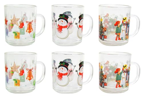 Lentz 6 Stück Kinderpunschgläser Teegläser Glühweingläser 200ml im weihnachtlichen Design