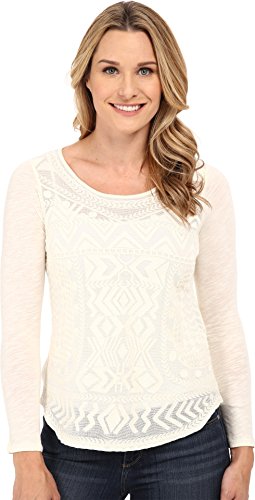 Lucky Brand Women's Embroidered Mesh T-Shirt