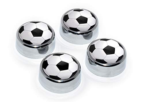 Elektroplate Soccer Ball Chrome License Plate Screw Caps (4)