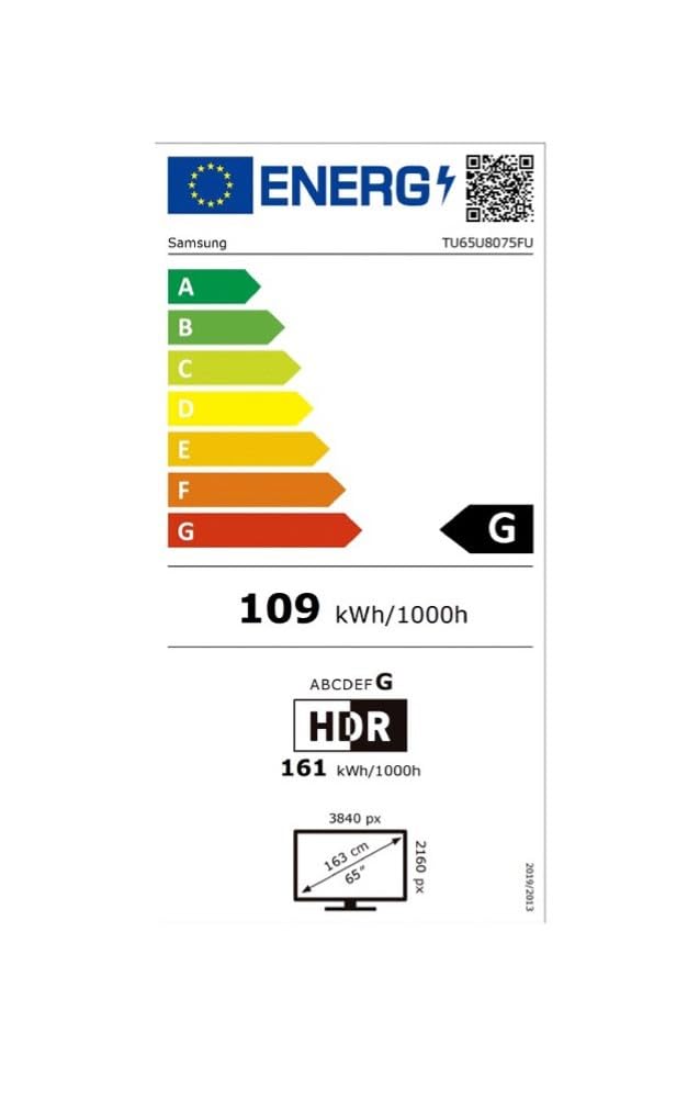 Samsung TV 65 Pulgadas Crystal UHD U8075F 4K Smart TV, Colores increíbles con Crystal Processor 4K, Escucha Todos los Altavoces con Q-Symphony, Datos protegidos Knox Security y Gaming Hub
