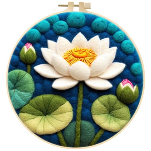 Zcargel Needle Felting Kits Beginners DIY Needle Felt Starter Kit Wool Felt Painting Pack with Picture Frame Foam Pad Felt Cloth and Instructions Gift for Home Decoration Beginner Art Craft