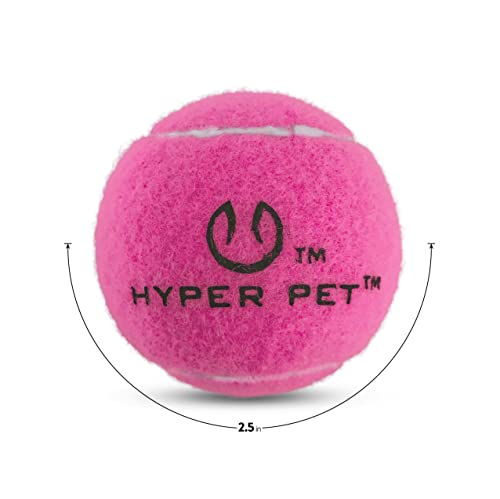 Image of Hyper Pet Tennis Balls for Dogs (Safe Dog Tennis Ball for Exercise and Training, Interactive Toys work with Hyper Pet K9 Kannon K2 Launcher - 4 Pack 2.5 inch Pink