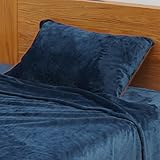 Lazy Sky 枕カバー 冬 43 63『プラス2.5℃&極上タッチ』 あったか枕カバー 冬用 ピローケース ふわふわ pillow case 暖かい まくらカバー マイクロファイバー 封筒式 pillow cover 蓄熱保温 なめらか 40 60 フランネル 静電気防止 温かい 抗菌防臭 マクラカバー (43x63cm ネイビー)