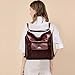 myfriday Vintage Leather Fashion Backpack Purse for Women Large Capacity Convertible Backpack Travel Daily Daypack (Burgundy)
