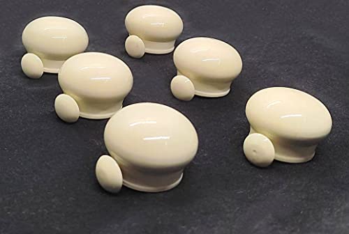Image of FAPBADRI Simple Curtain End Caps /Finials for a 1 inch Pipe /Rod, Colour - Ivory, 6 Pieces