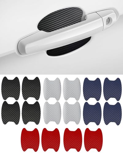 SCJJZ Pellicole protettive per Vernici e Accessori，Pellicole protettive in Fibra di Carbonio per Maniglia della Porta da 4 Pezzi, Adatte per la Maggior Parte dei Veicoli (Dimensioni Grandi)