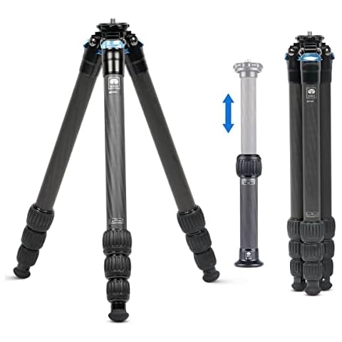 SIRUI AM-284+SL-200 Carbon Fiber Large Tripod with Center Column, Travel Lightweight Portable Professional Tripod for Cameras, Twist Locks, Spikes, Max 59.84", Retracted 17.54'', 33.07lbs Payload Cover