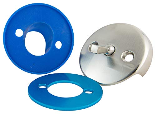 BlueVue3-5/8" Overflow Gasket Kit with Trip Lever Overflow Cover, Brushed Nickel