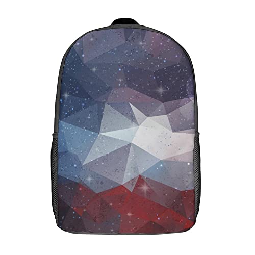 Sac à dos d'école 17 pouces avec imprimé 3D triangle pour ados