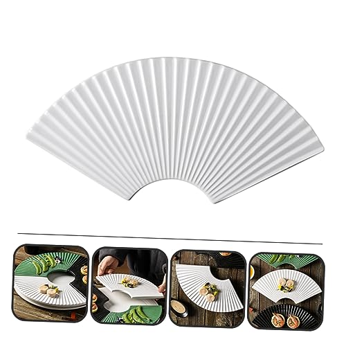 Plato cerámico japonés para sushi estilo abanico miniatura 6