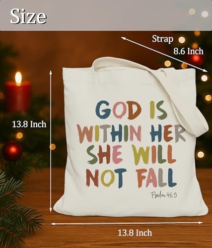 Image of Aesthetic Christian Gifts Tote Bag for Church, Religious Tote Bag for Bible Study, Medium Size with Inner Pocket