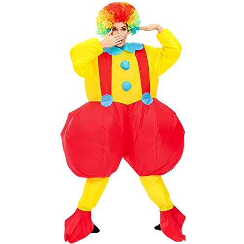 Arokibui Inflatable Clown Costume Adult Funny Blow Up Costume for Cosplay Party Christmas Halloween Unisex Yellow - Image 3