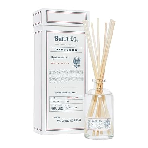 Barr-Co. Original Scent Reed Diffuser Kit, Tranquil Milky Scent with Oat, Vanilla & Vetiver, Reed Diffuser for Home, Long Lasting Aroma Diffuser, Refillable, 8 fl oz Cover