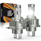 【Las últimas Bombillas LED Sin Ventilador H4】 Las bombillas LED para faros delanteros H4 tienen un diseño compacto sin ventilador. El cuerpo de duraluminio tiene una excelente disipación de calor y la función de disipador de calor con excelente conducción de calor permite un funcionamiento sin ventilador. Puede usarlo sin preocuparse por fallas o ruidos del ventilador. Extiende la vida del chip.