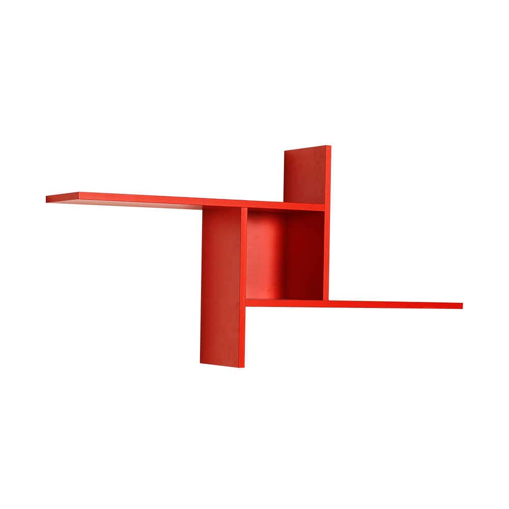 Adore Mobilya Furniture multi-purpose decorative wall shelf, 100 width x 50 height x 18 cm depth, red