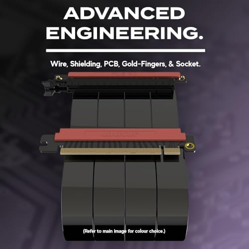 Image of LINKUP - AVA5 PCIE 5.0 Riser Cable (Open Box) | RTX5090 RX9070 GPU Ready | x16 128GB /s Speed | Compatible with PCIe 4.0 | Designed for SSUPD | Double Reverse Black 14cm (Total Length 16cm)