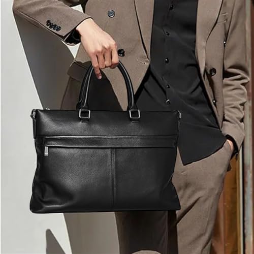Men's Bags Leather Men's Handbags Cowhide Computer Bag 15.6 Inch Business Large Capacity Briefcase Crossbody Bag4