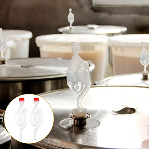 Barboteur Fermentation Airlock Bubbler 2 Pcs Fermentation Barboteur Plastique Barboteur Tubes Fermentation Bonde de Fermentation avec Couvercle en pour Fabrication de Vin de Bière à Domicile - Image 5