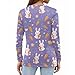 Tie Dye Easter Shirt,Women Fashion Split Hem Shirt Casual Funny Bunny Print Crew Neck Long Sleeve Top Easter Day T-Shirt（01-Purple,X-Large）