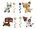 WooMax Pet Shop Toy Littlest LPSs Toy Blue Eye Grey Great Dane Dog + Diamond Stripe Cat + Diamond Eyes Dachshund Dog + Pink Sparkle Cat with 16PCS Spare Parts