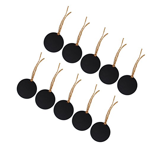 Ultnice 10Pcs Mini Chalkboard Double Sided Round Small Blackboard Message Board With Hemp Rope For Home Wedding Decoration Pendant Diy Accessories #TOP6
