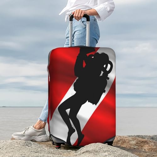 Rqwaaed Scuba Diving Red Flag Protect Your Luggage in Style with Our Suitcase Cover - Ideal for Travelers and Business Trips! Large2