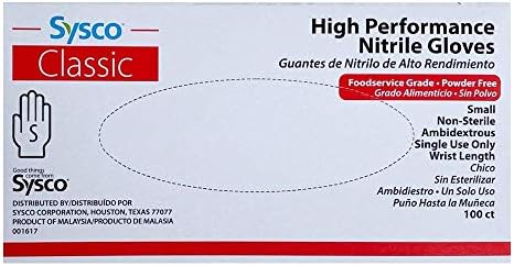 SYSCO Classic HIGH Performance Blue Nitrile Gloves Size Small Powder Free, 100 Count image 5