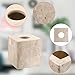 Sumnacon Square Tissue Box Cover Natural Travertine Tissue Cover with Pads, Heavy Duty Stone Tissue Box Holder,Gorgeous Tissue Holder for Toilet Bathroom Kitchen Bedroom Living Room Table,Light Beige
