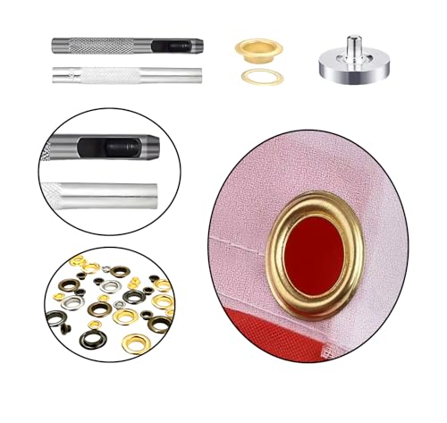 Uskerb 200 Sets Eyelet Punch Kit - 1/4 Inch Grommets for DIY Crafts, Clothing, Curtains, Leather with Storage Box - Durable Metal Eyelet Kit with Easy-to-Use Tools for Beginners and Professionals - Image 4