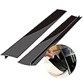 Silicone Stove Counter Gap Cover 21" by Kindga, Easy Clean Gap Filler Sealing Spills Between Kitchen Counter, Appliances,Stovetop, Oven, Washing Machine, Washer, Dryer Set of 2 (Black)