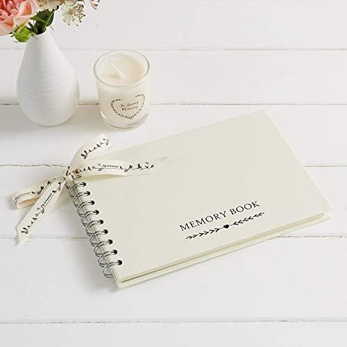Angel & Dove Luxury A5 Ivory Memory Book for Funeral, Remembrance, Condolence, Celebration of Life