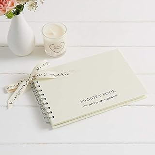 Angel & Dove Luxury A5 Ivory Memory Book for Funeral, Remembrance, Condolence, Celebration of Life