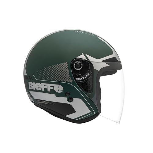 Bieffe Capacete Moto Aberto Allegro Extent Verde Militar Fosco/Prata 58