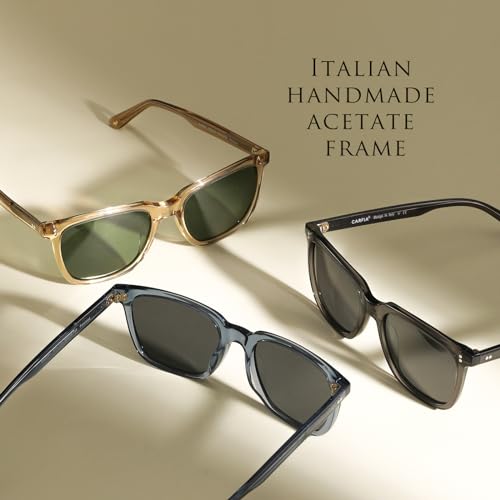 Image of CARFIA Acetate Polarized Sunglasses for Men UV400 Protection Classic Retro Square Shades Driving Glasses