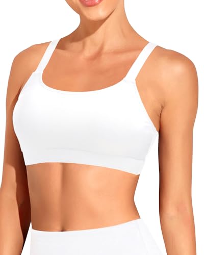 Image of Tempt Me Women Sports Bra Swim Crop Tops Only | Scoop neck, Bathing suits top, Removable cups, Adjustable straps