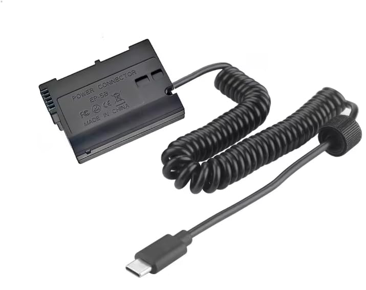 Image of EP-5B to USB Type C Dummy Battery Adapter Cable, EN-EL15 Power Supply for Nikon D750, D850, Z5, Z6, Z7, Z6II, Z7II, D810, D500, D7000 Cameras