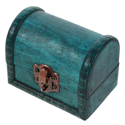 Lurrose Cofre de Madera Vintage Verde para Joyas y Lápices Labiales, Organizador Multifuncional Rústico Adecuado para Decoración y Almacenamiento Hogar