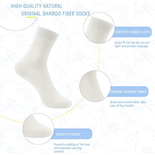 Bamsoft Women's Original Bamboo Premium Comfort Soft Crew Thin Socks 4 Pairs (Large) #TOP1