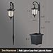Yonaveil Solar Lamp Post Light with Planter, Outdoor Solar Lights with Crackle Glass, Matte Black Outdoor Flower Pots, 2 in 1 Solar Post Lights Waterproof for Porch Garden Patio