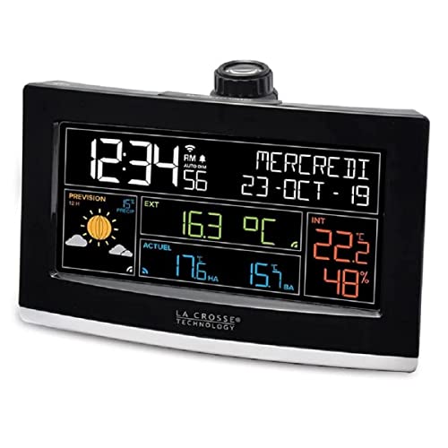 La Crosse Technology - WS6837 Despertador WiFi con Proyección y Pronóstico del Tiempo AccuWeather - Negro Cover